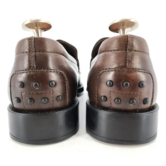 Tod's Italy Brown Leather Penny Loafers Mens size 9 Dress Shoes Driving Slip-ons - Picture 2 of 13